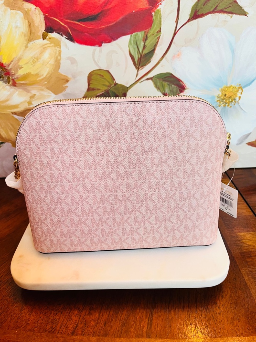 Michael Kors Jet Set Travel Powder Blush Pink Multi Medium Dome Crossbody (NWT) - Picture 4 of 13